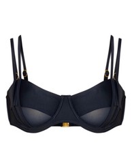 BLACK MESH PANEL UNDERWIRED BIKlNI TOP SIZE 10