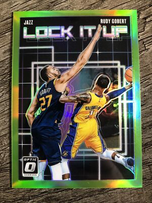 Rudy Gobert 2018-19 Donruss Optic Lock it Up Green #/149 Jazz #3