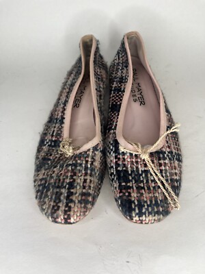 Paul Mayer Atitudes Pink Blue Knit Fabric Bow Ballet Flats Women Sz 10B US/41EU