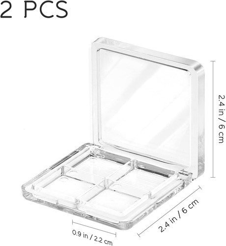 DIY Eyeshadow Palettes | Empty Container with 4 Grids | Crystal Clear | Open Box - Picture 2 of 10