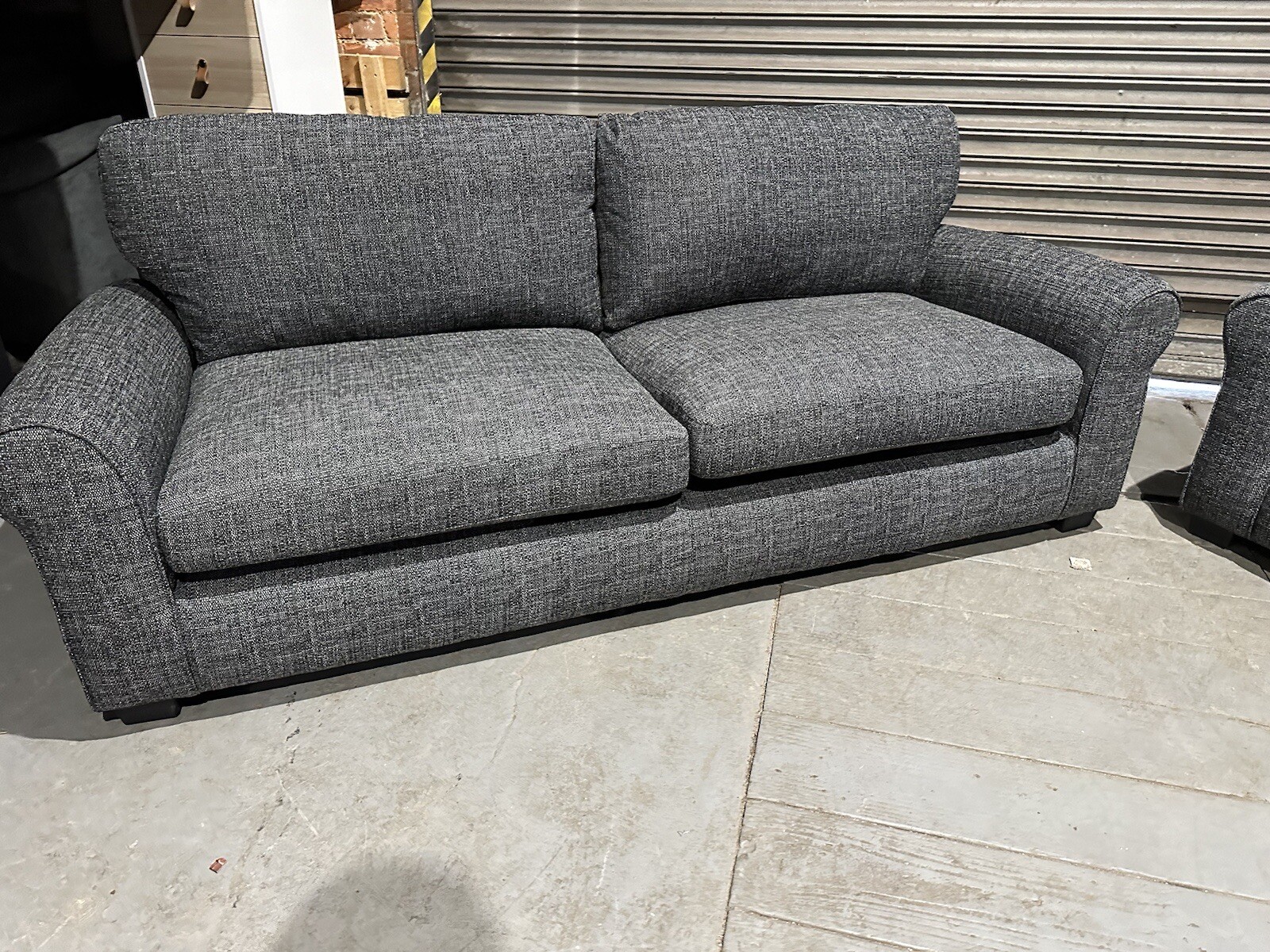 Habitat Lisbon Fabric 4 & 4 Seater Sofa Charcoal eBay