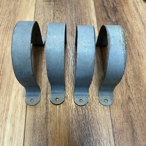 Lot of 4 Vintage 4" Rigid Pipe Strap Clamp Two Hole U-shape