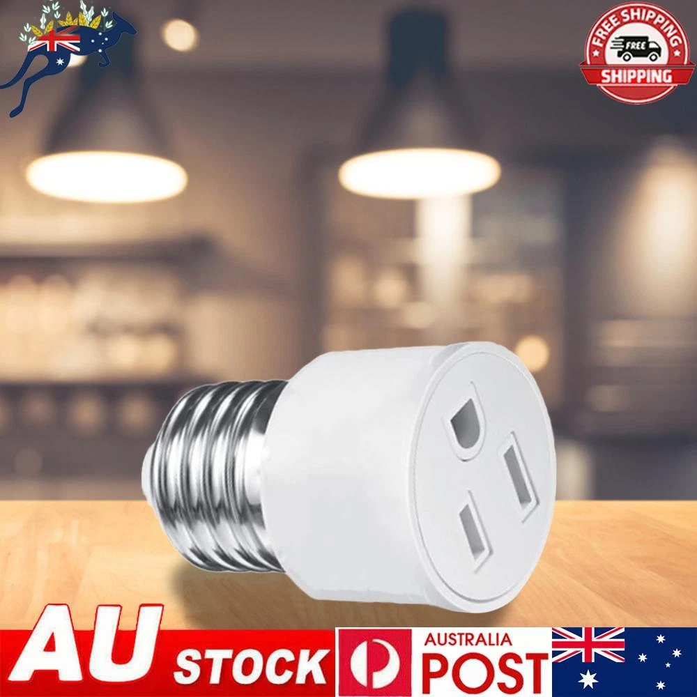 E26 E27 Bulb Base Screw Adapter Prong Light Socket Outlet for