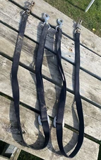 Pair used black nylon adjustable horse / pony crossties w/panic snaps