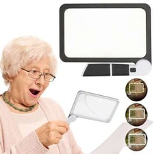 5X Rectangular Handheld Magnifying Glass with 48 LED Light Illuminated Magnifier