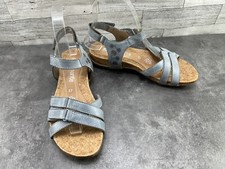 Remonte Women Shoes Blue 6.5 M Leather Slingback Strappy Casual Somfort Sandals