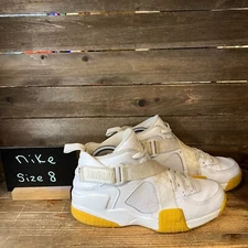 Mens Nike Air Raid White Gum Athletic Basketball Shoes Sneakers Size 8 D GUC