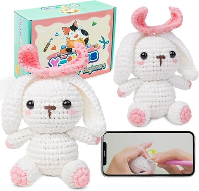 Crochet Animals Kits for Adults and Kids(The Rabbit 40%+ Yarn)