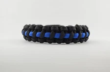 Police thin blue line - 550 paracord survival bracelet - handmade
