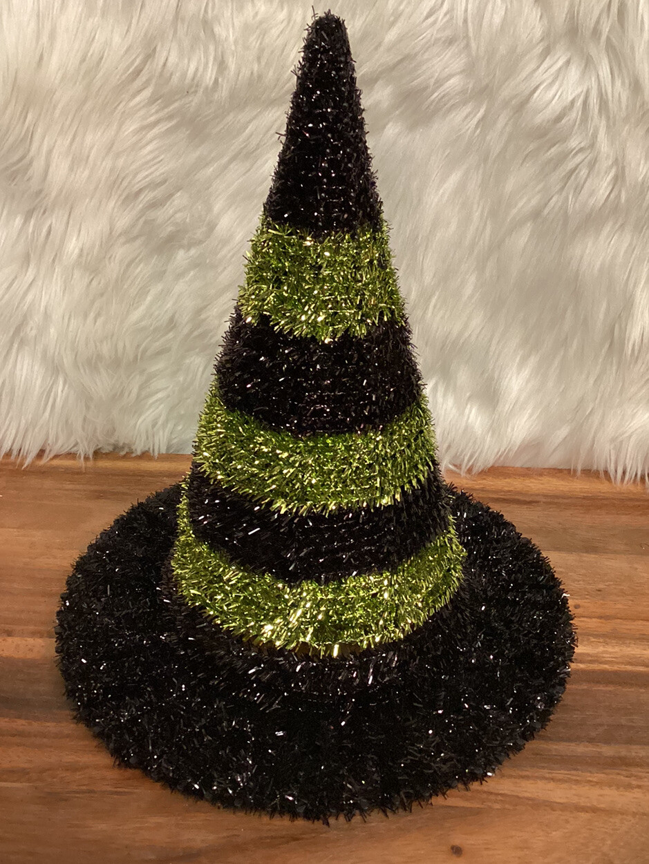 Set/2 14” x 10” Wired Tinsel Witch Hat Tabletop Party Decor eBay