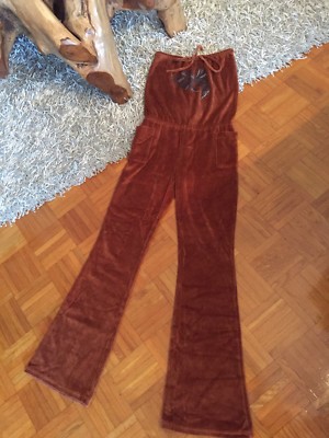Hosenazug Bandeau Overall von Queen of Evil Gr.S Cognac Samt Schlaghose TOP