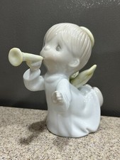 Vintage Precious Moments  Joy To The World  Angel With Horn Figurine 1991 EUC 