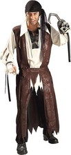 Caribbean Pirate Buccaneer Captain Man Fancy Dress Up Halloween Adult Costume