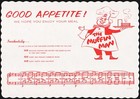 Vintage placemat THE MUFFIN MAN Good Appetite cartoon chef with song n-mint — photo 1
