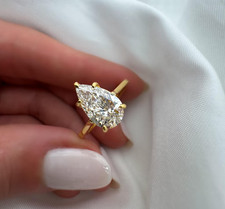3.00CT Pear-Cut E/VS1 Lab Grown Diamond Solit...