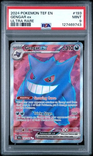 2024 POKEMON TEF EN-TEMPORAL FORCES ULTRA RARE #193 GENGAR EX PSA 9