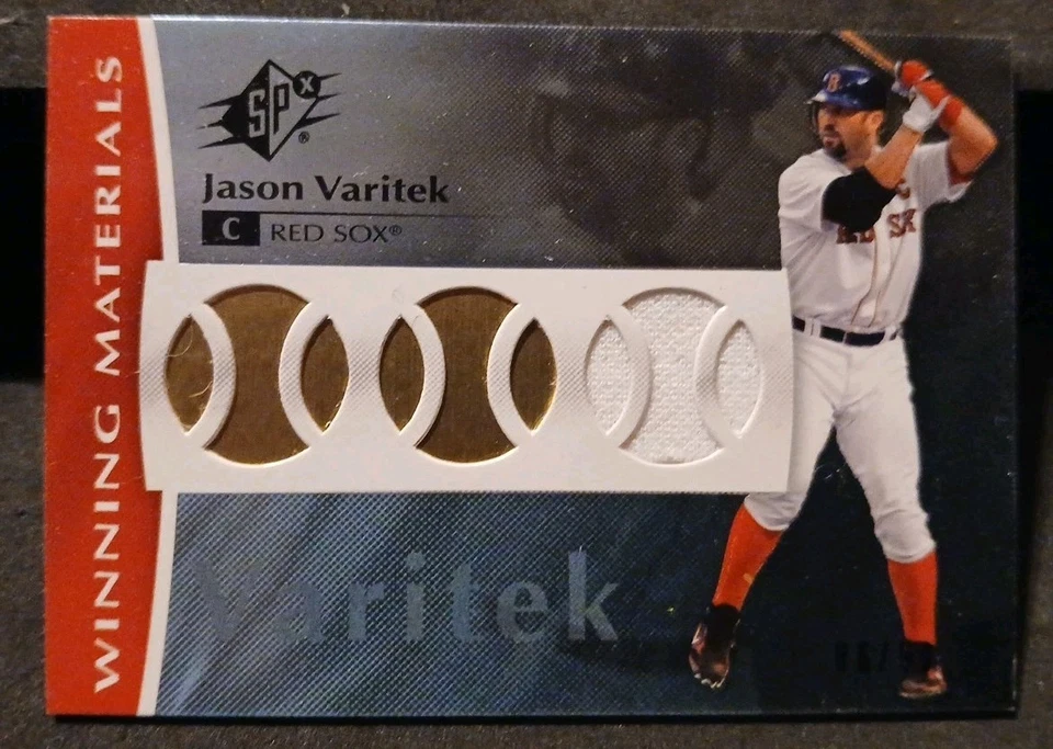 2008 UD SPx Winning Materials /99 Varitek, Bregman, Pedrioa Parrallels, Red Sox - Image 2 of 4