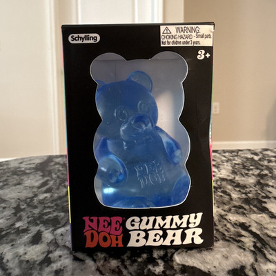 Schylling NeeDoh Gummy Bear Squishy Squeeze Toy, Blue, Ages 3+