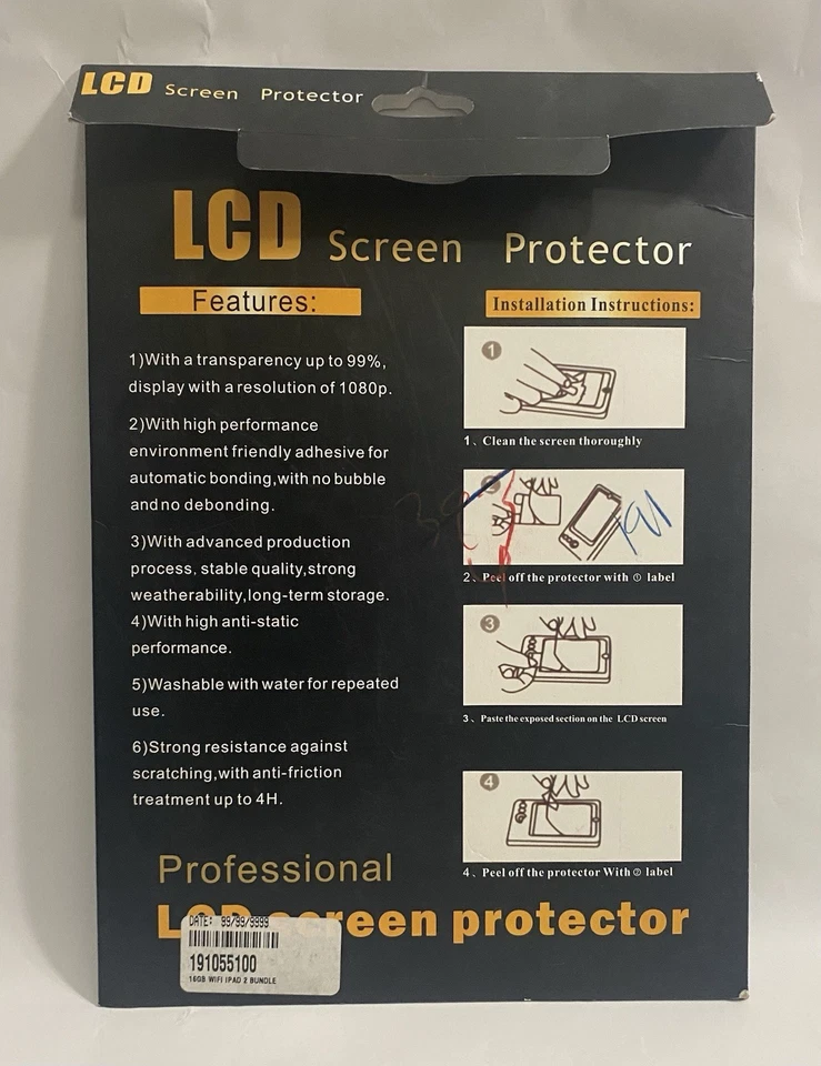 5 PACK, iPad Screen Protector IPad Pro  (9.7in X 7in) See Description for Info - Image 2 of 4