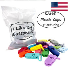 Plastic KAM Suspender Clips 1" Pacifier Paci Soother Toy Holder Bib Sewing Craft