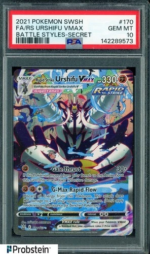 2021 Pokemon SWSH Battle Styles Secret #170 FA Rapid Strike Urshifu VMAX PSA 10