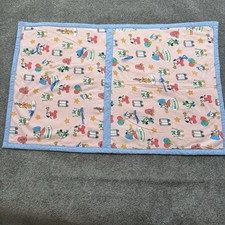 VTG Baby Blanket Quilt 46x29 Disney Mickey Mouse Donald Duck Goofy Pluto