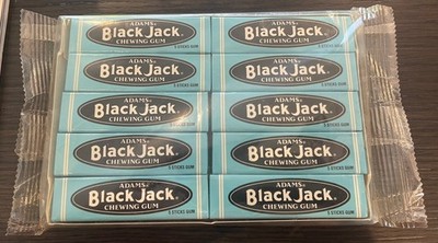 Vintage 1990 s  ADAMS BLACK JACK GUM Display  20 Packs  New Old Stock