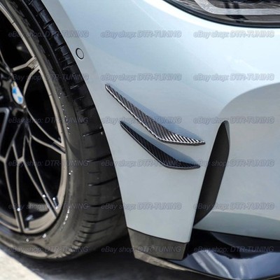 4X Carbon Fiber M Performance Front Canard Fins For BMW M3 Competition 2021-2026