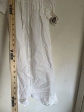 Antique/Vintage White Cotton Lace Baby Christening Gown Doll Dress 26"