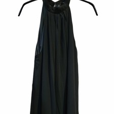 Forever 21 Dress Party Cocktail Black Lined Cold Shoulder Sz Small