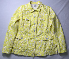 Cabi 5160 Utility Jacket Floral Yellow White Long Sleeve Button Front Size L-C