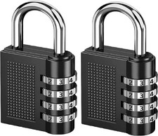2pcs Combination Padlock, Waterproof Padlock with Code, 4 Digit Locker Padlocks
