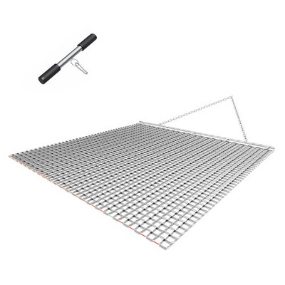 Uimoso 4 x 4 ft Chain Harrow Rake Mat for ATV, UTV, and Tractor Use
