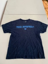 Vintage Nike Shirt Medium Navy Swing For The Fence Center Swoosh Baseball Retro