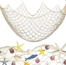 Red de pesca decorativa natural de 79 x 39 pulgadas red de pesca Decoracion