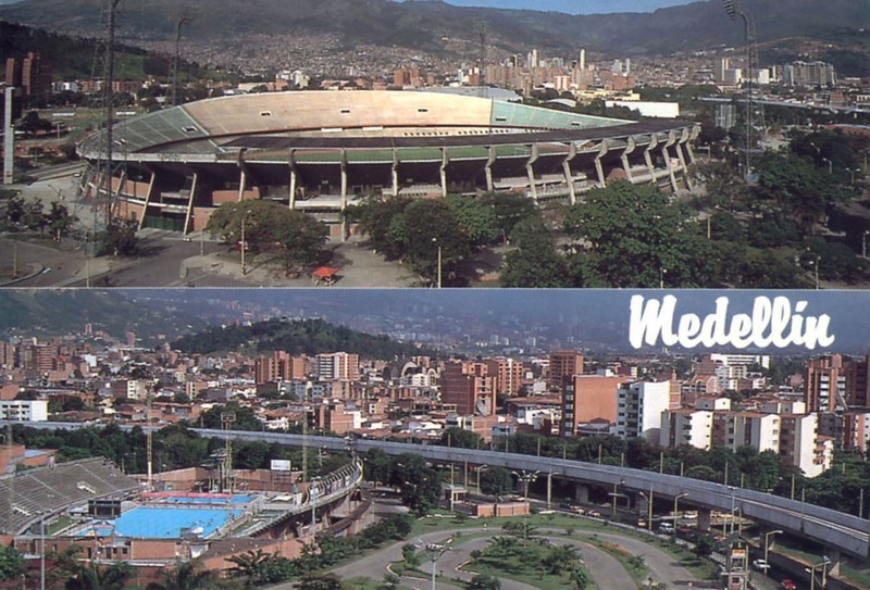 Medellin Colombia Atanasio Girardot Sports Complex Aerial View Postcard