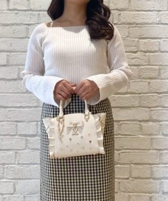 SAMANTHA VEGA - Umhängetasche Side Schnürband Bijou Mini Flatter Off White