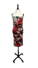 DOLCE & GABBANA - Black Poppy and Daisy Ruched Dress - IT 44