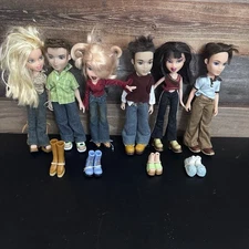 Vintage Bratz Dolls Bundle Of 6 Boys and Girls 4 Pair If Extra Shoes