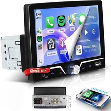 7" Single 1Din Touch Screen Stereo Bluetooth Radio Car Apple/Android Carplay GPS
