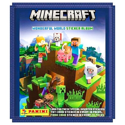 Panini Minecraft Wonderful World Sticker Sammlungspaket 5 Aufkleber Neu