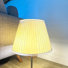 Floor Lamp with White Pleated Empire Shade, Switch Control, Corded Electric