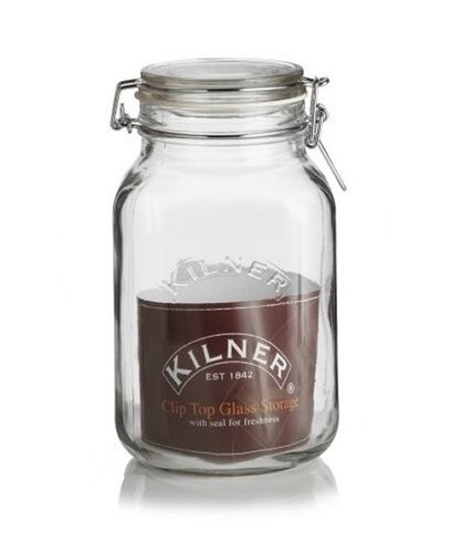 Kilner Clip Top Glass - Square Storage Jar - 2 Litre