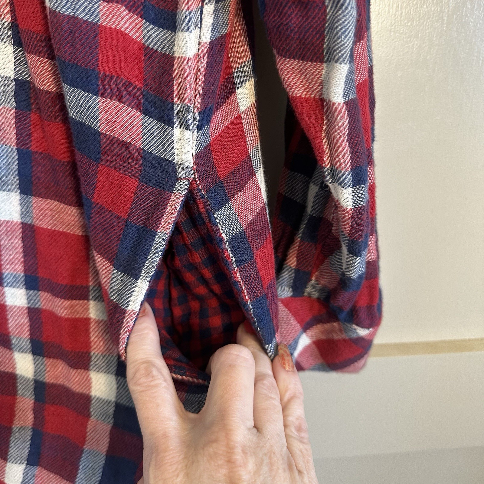 Zara Basic Collection Red Blue Plaid Pockets Butt… - image 4