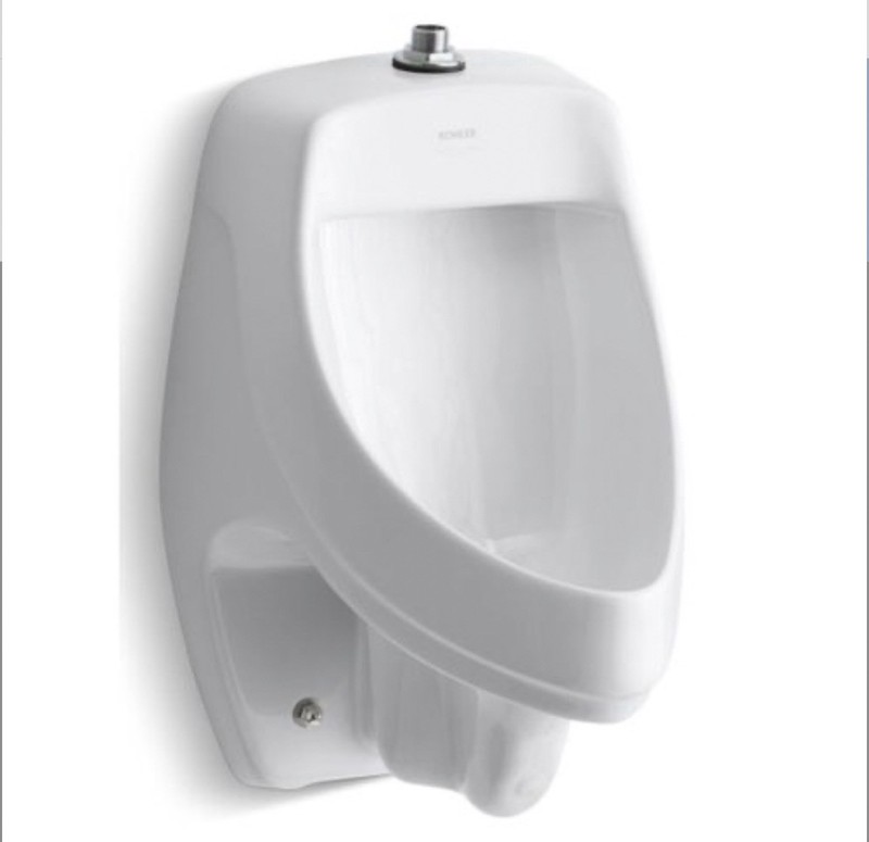 Kohler K-5016-ER-0 Dexter Siphon Jet .5/1GPF Elongated Urinal With Rear Spud
