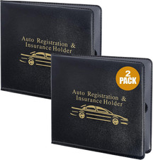 Andalus Auto Registration  Insurance Card Holder Pack of 2, Waterproof Essen...