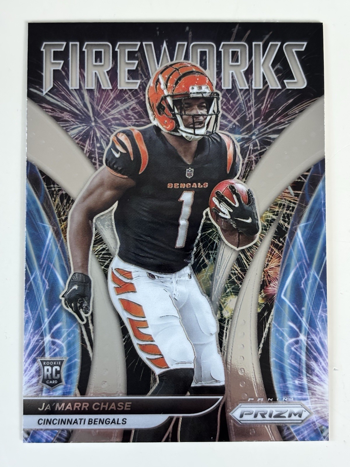 2021 Panini Prizm - Fireworks Ja'Marr Chase #F-11 (RC)