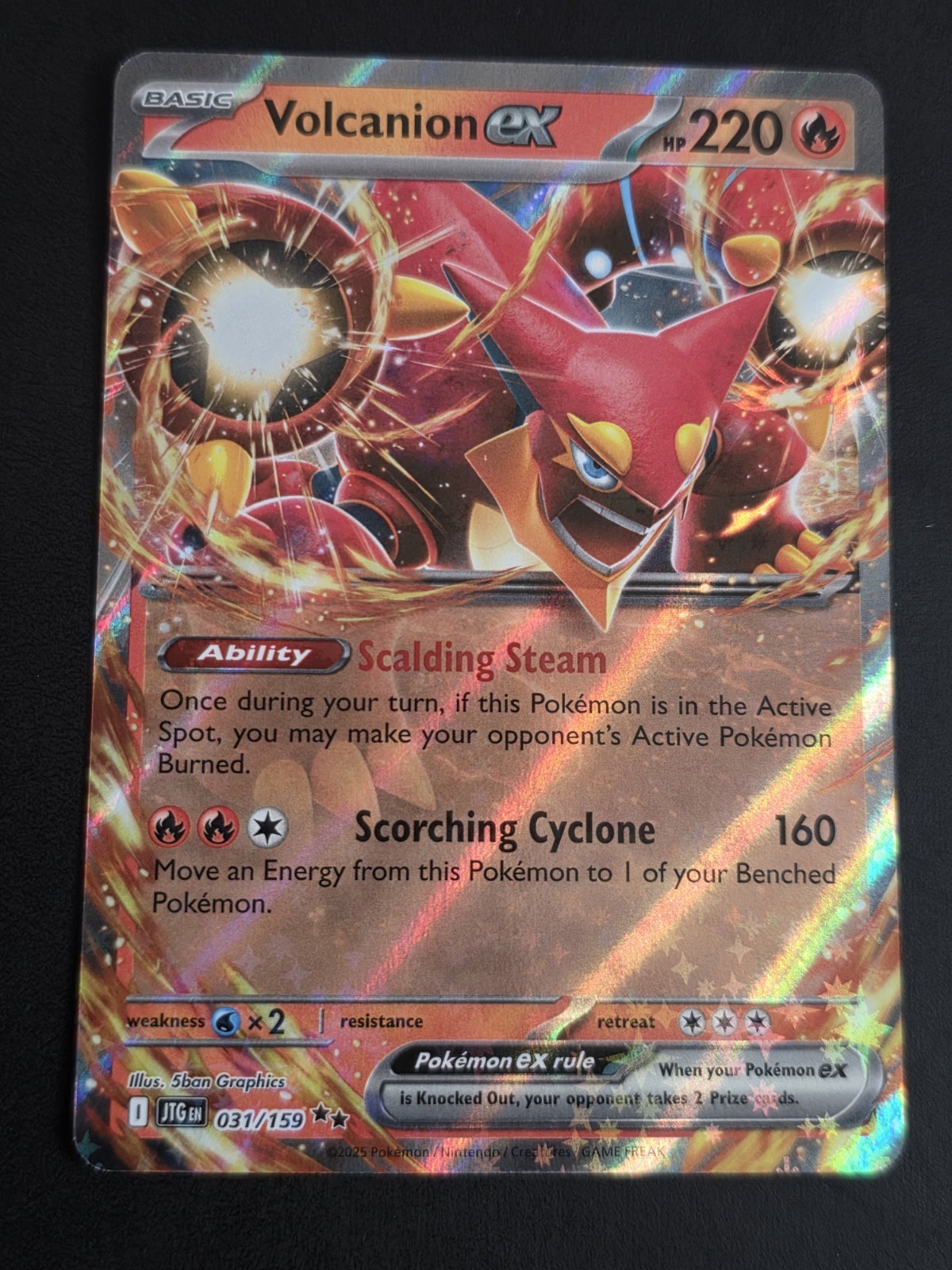 2025 POKEMON TCG VOLCANION EX 31 JOURNEY TOGETHER DOUBLE RARE HOLO MINT