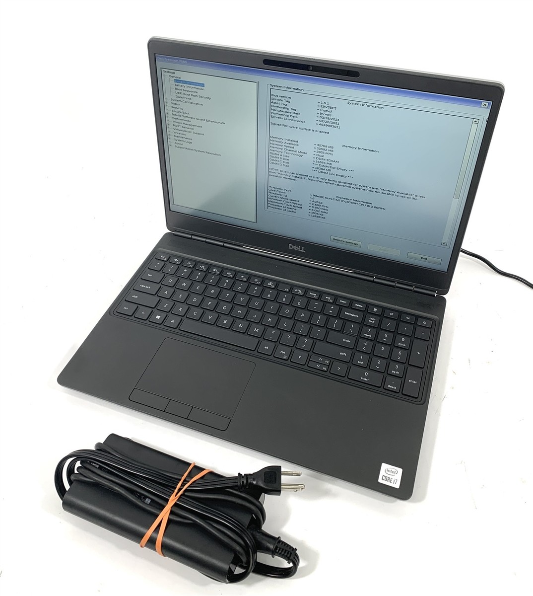 Dell Precision 7550 Laptop i7-10750H 512GB SSD 32GB RAM RTX