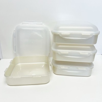 LocknLock Square Food Storage Containers w/ Dome Lids Set of 4 K48823 PEARL